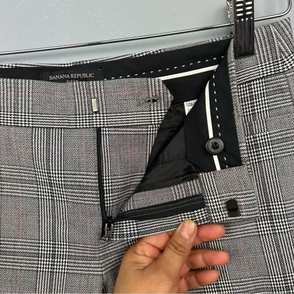 Banana republic Sloan plaid slim ankle pants size 2 mid rise multicolor - Picture 6 of 13